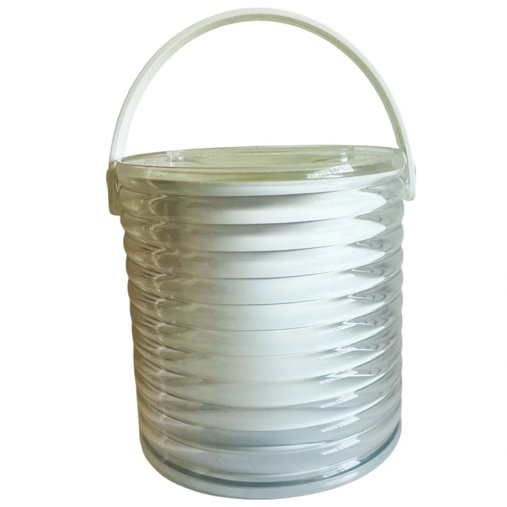 Vintage Sally Designs Clear Lucite Ribbed Ice Bucket